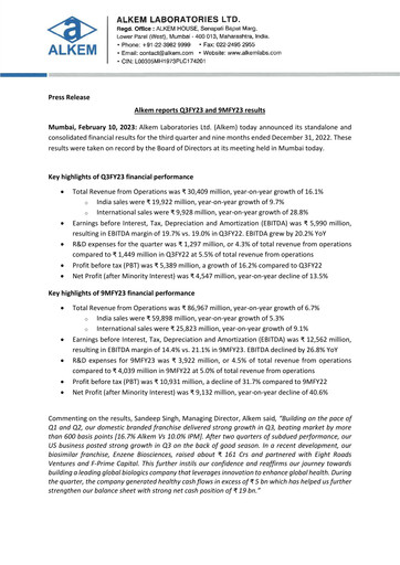 Thumbnail Alkem Laboratories
 Quarterly Report 2022-q3