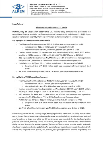 Thumbnail Alkem Laboratories
 Quarterly Report 2022-q4