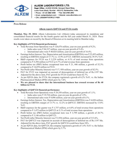 Thumbnail Alkem Laboratories
 Quarterly Report 2023-q4