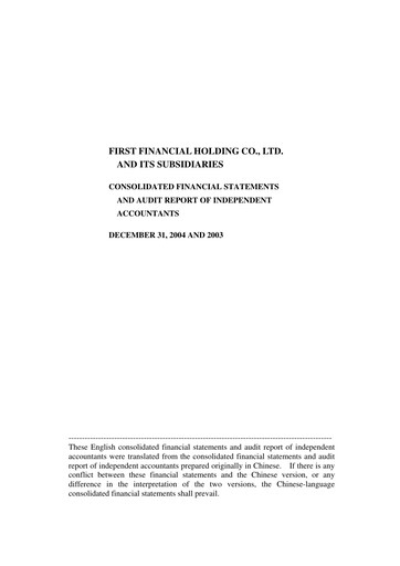 Thumbnail First Financial Holding Financial Statement 2004