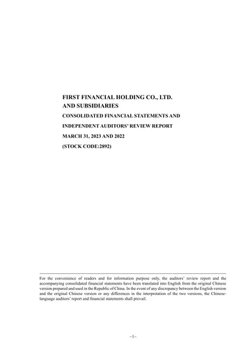 Thumbnail First Financial Holding Quarterly Report 2023-q1