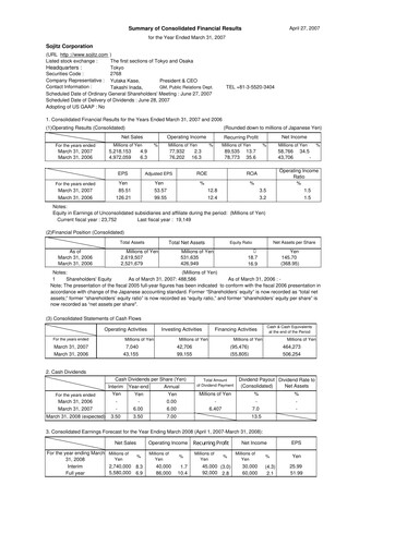 Thumbnail Sojitz Corporation Financial Statement fy2006