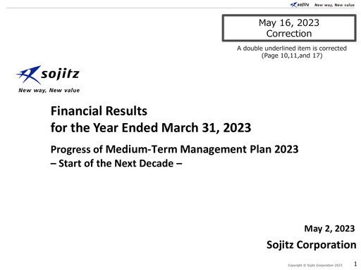 Thumbnail Sojitz Corporation Financial Statement fy2022