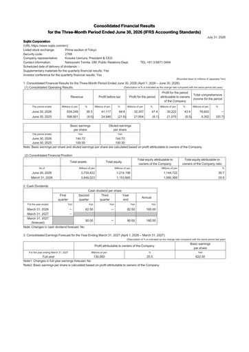 Thumbnail Sojitz Corporation Quarterly Report 2027-q1