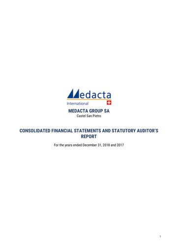 Thumbnail Medacta Group Financial Statement 2018