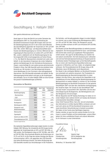 Miniature Burckhardt Compression Rapport semestriel 2007-h1