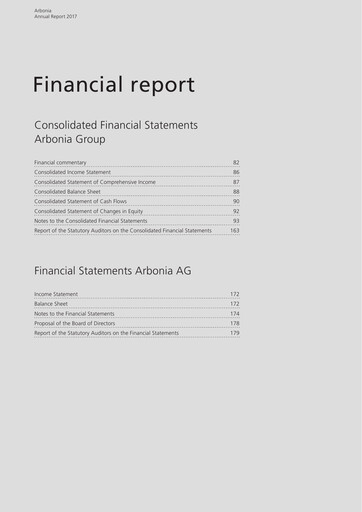 Thumbnail Arbonia Financial Report 2017
