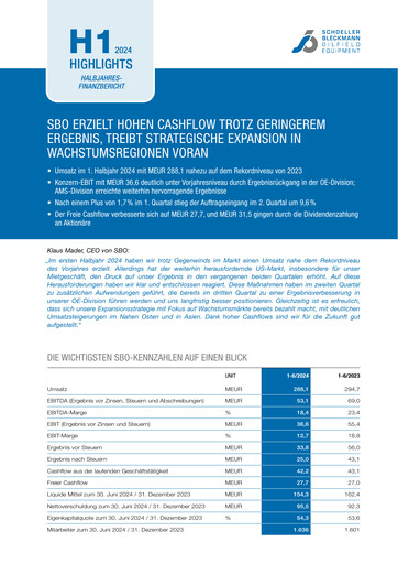 Thumbnail Schoeller-Bleckmann Oilfield Equipment Half-year Report 2024-h1
