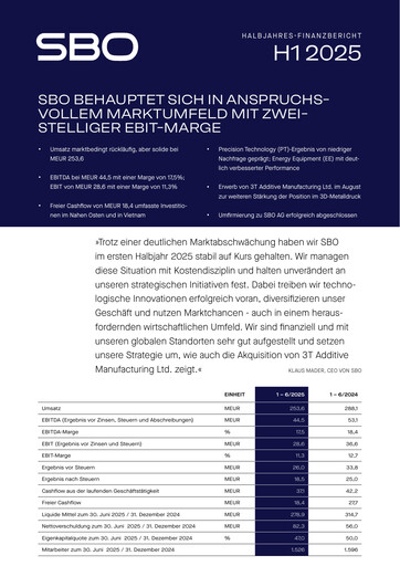 Thumbnail Schoeller-Bleckmann Oilfield Equipment Half-year Report 2025-h1