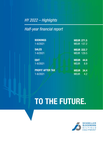 Thumbnail Schoeller-Bleckmann Oilfield Equipment Half-year Report 2022-h1