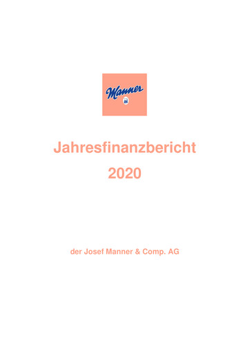 Thumbnail Josef Manner & Comp Financial Report 2020