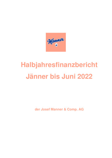Vorschaubild Josef Manner & Comp Halbjahresbericht 2022-h1
