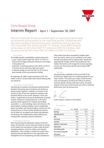 Miniature Carlo Gavazzi Holding Rapport semestriel 2007-2008-h1