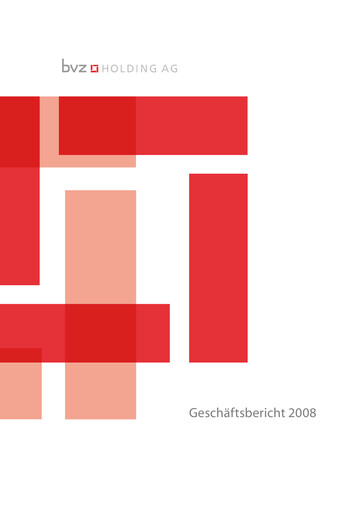 Miniature BVZ Holding Rapport annuel 2008