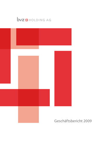 Miniature BVZ Holding Rapport annuel 2009