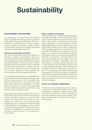 Vorschaubild Meyer Burger Technology Nachhaltigkeitsbericht 2019