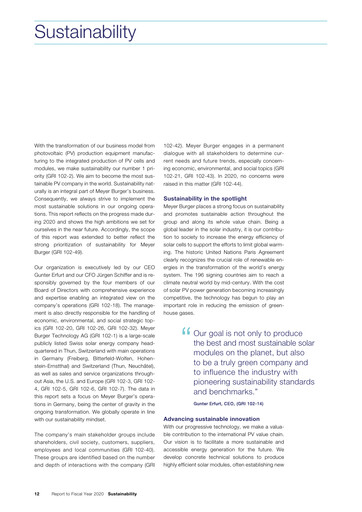 Vorschaubild Meyer Burger Technology Nachhaltigkeitsbericht 2020