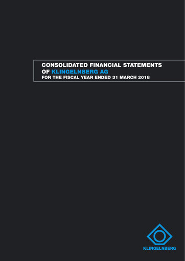 Thumbnail Klingelnberg AG Financial Statement 2017-2018