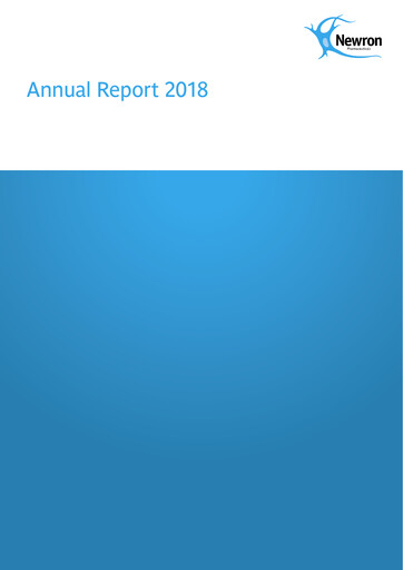 Thumbnail Newron Pharmaceuticals Annual Report 2018