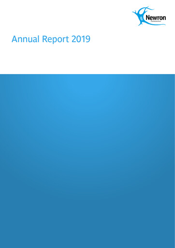 Miniature Newron Pharmaceuticals Rapport annuel 2019