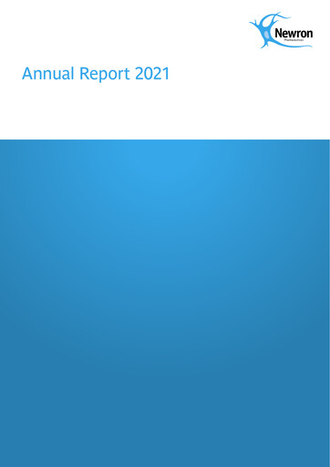 Miniature Newron Pharmaceuticals Rapport annuel 2021