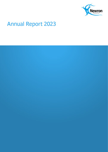 Miniature Newron Pharmaceuticals Rapport annuel 2023