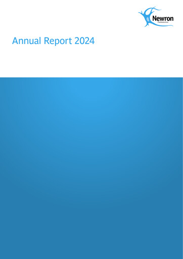Miniature Newron Pharmaceuticals Rapport annuel 2024