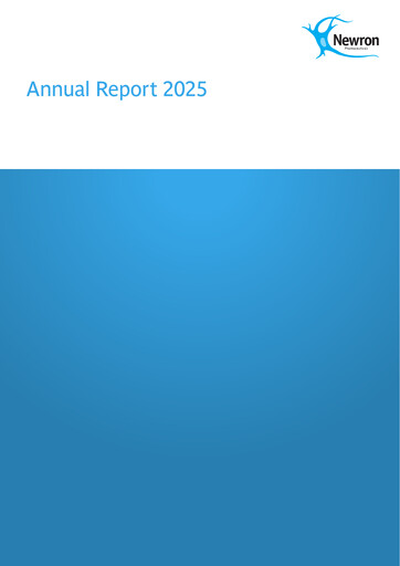 Thumbnail Newron Pharmaceuticals Annual Report 2025