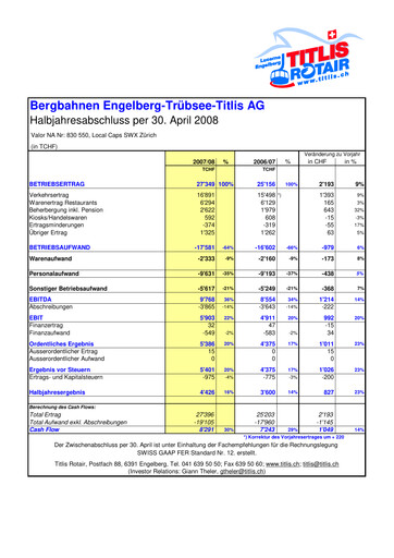 Thumbnail Bergbahnen Engelberg-Trübsee-Titlis Half-year Report 2007-2008