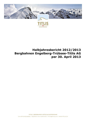 Thumbnail Bergbahnen Engelberg-Trübsee-Titlis Half-year Report 2012-2013