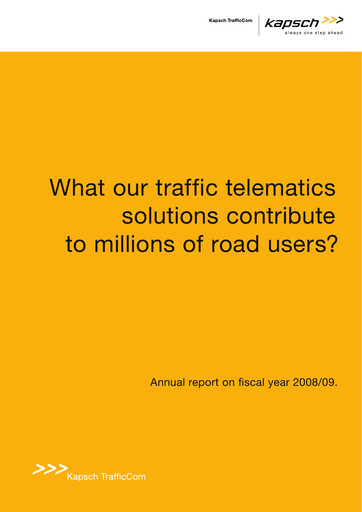 Thumbnail Kapsch TrafficCom Annual Report 2008-2009