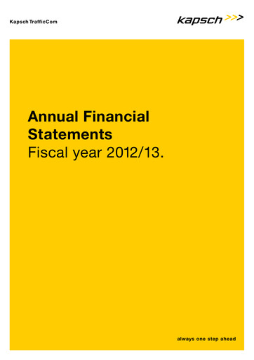 Thumbnail Kapsch TrafficCom Financial Statement 2012-2013