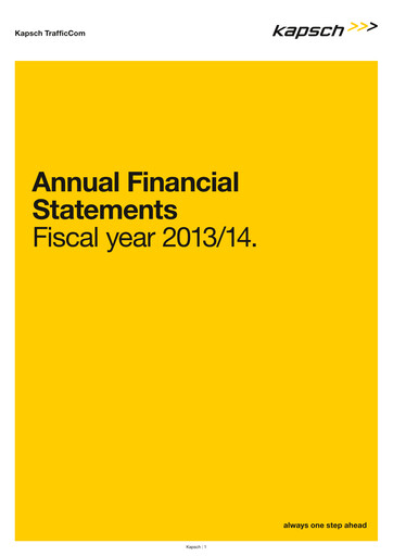 Thumbnail Kapsch TrafficCom Financial Statement 2013-2014