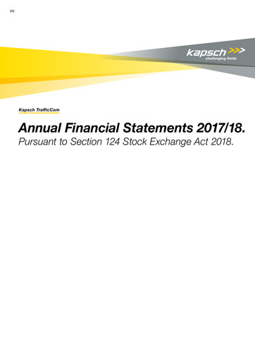 Thumbnail Kapsch TrafficCom Financial Statement 2017-2018