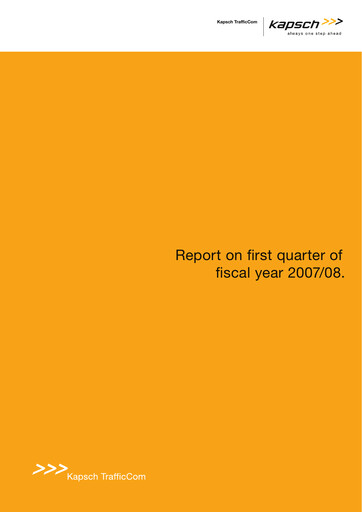 Thumbnail Kapsch TrafficCom Quarterly Report 2007-q1