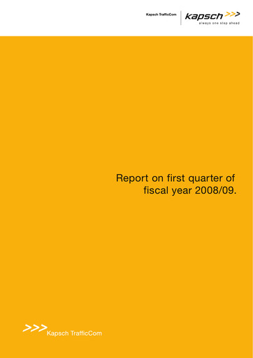Thumbnail Kapsch TrafficCom Quarterly Report 2008-q1