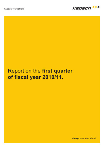 Thumbnail Kapsch TrafficCom Quarterly Report 2010-q1