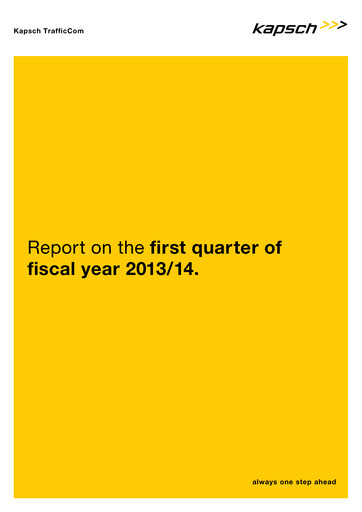 Thumbnail Kapsch TrafficCom Quarterly Report 2013-q1