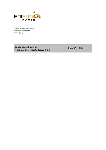 Miniature Edisun Power Europe Rapport semestriel 2019-h1