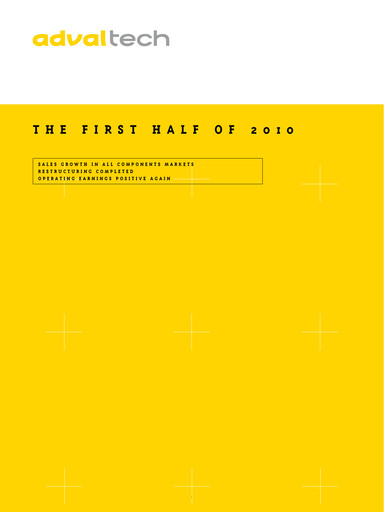 Miniature Adval Tech Rapport semestriel 2010-h1