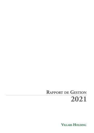 Thumbnail Villars Holding Annual Report 2021