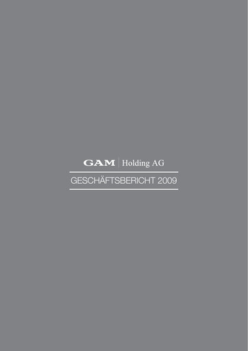 Thumbnail GAM Holding AG Annual Report 2009