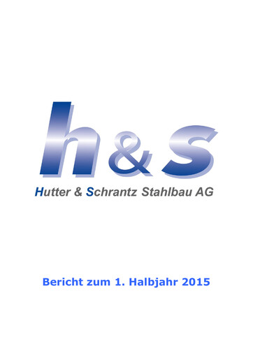 Thumbnail Hutter & Schrantz Stahlbau AG Half-year Report 2015-h1
