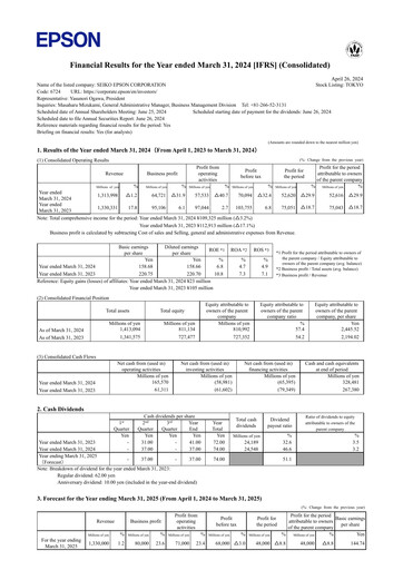 Thumbnail Seiko Epson Corporation Financial Statement fy2023