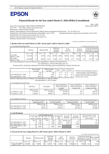 Thumbnail Seiko Epson Corporation Financial Statement fy2025