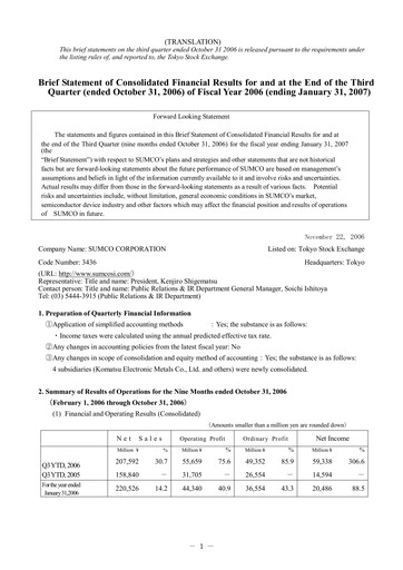 Thumbnail Sumco Corporation Financial Statement 2006