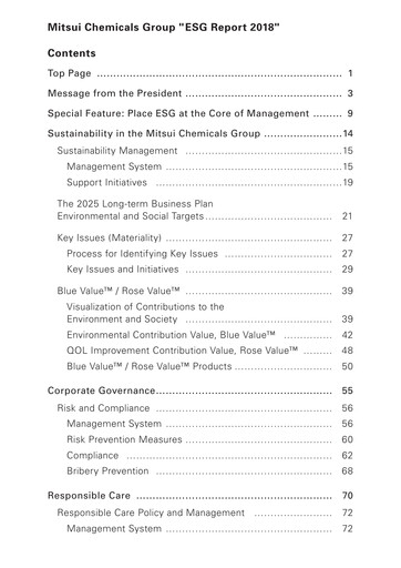 Thumbnail Mitsui Chemicals ESG Report 2018