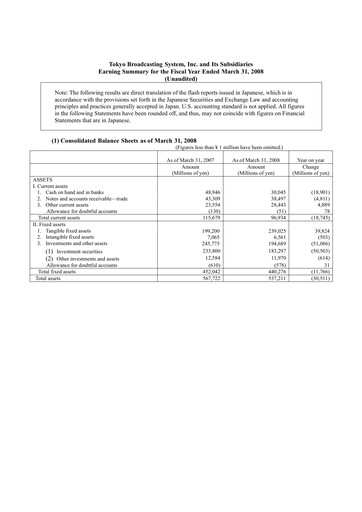 Thumbnail TBS Holdings Financial Statement fy2007