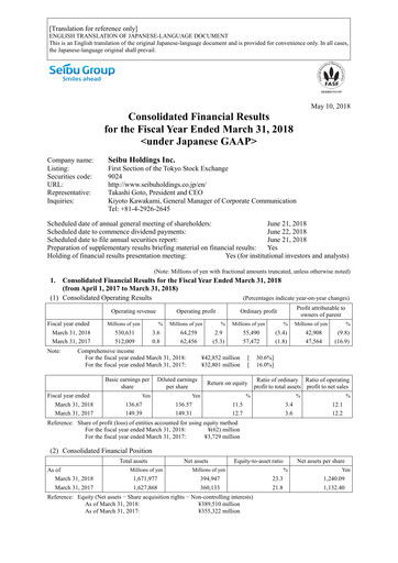 Thumbnail Seibu Holdings Financial Statement fy2017
