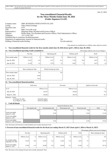 Miniature OBIC Business Consultants Rapport trimestriel 2026-q1